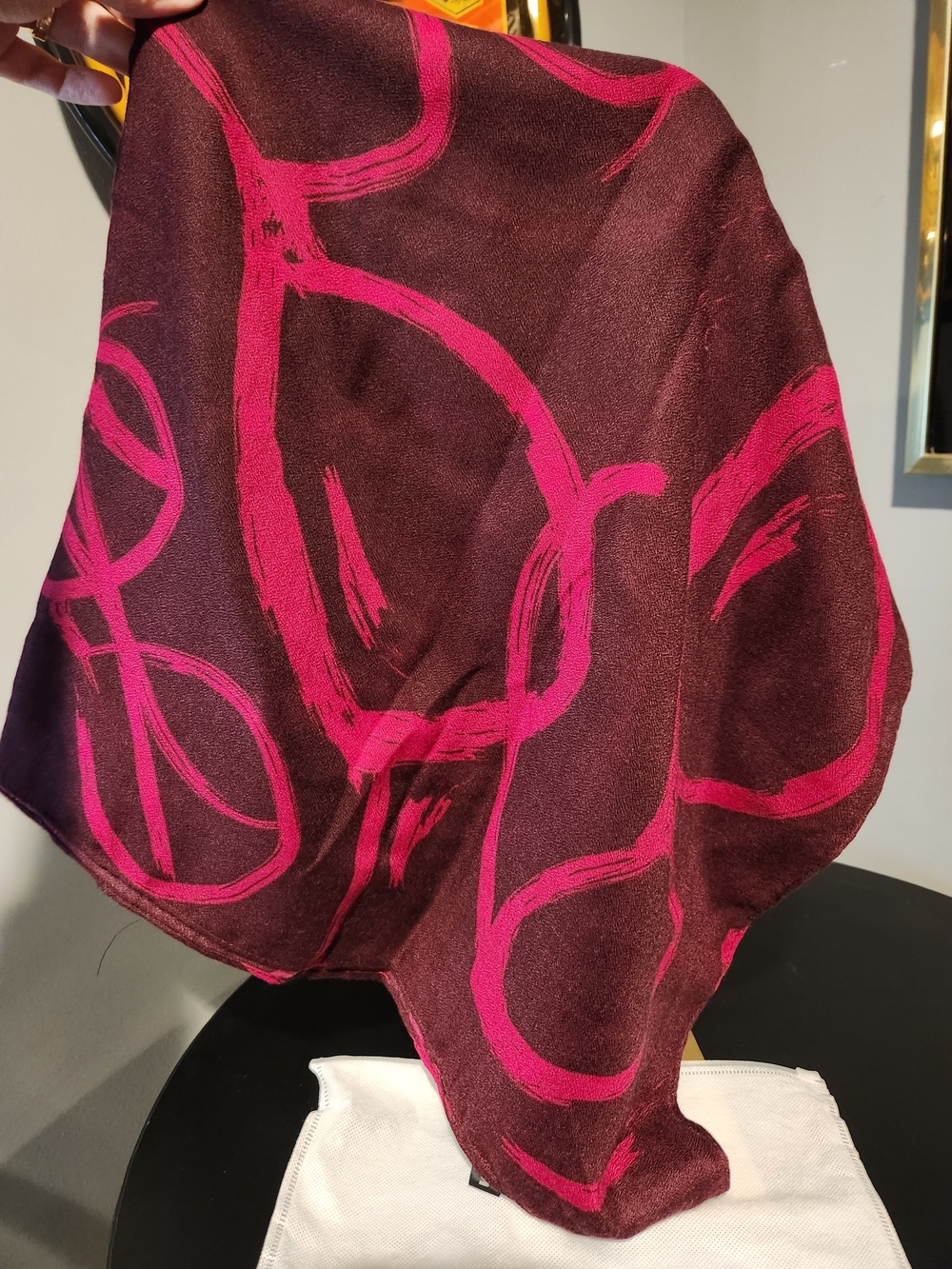 Wine and Fuchsia Abstract Scarf